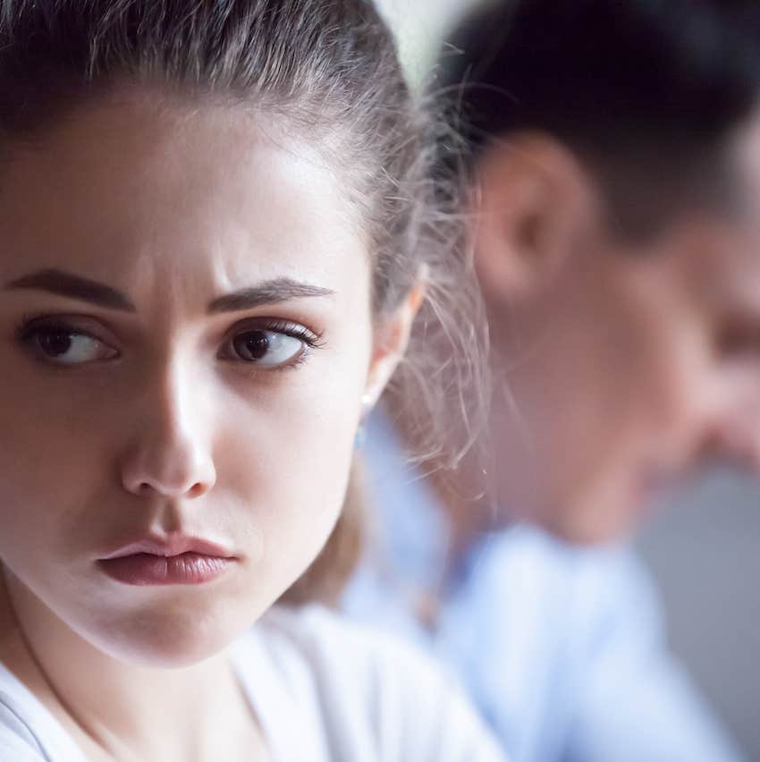 She turns away from tension with abusive relationship partner