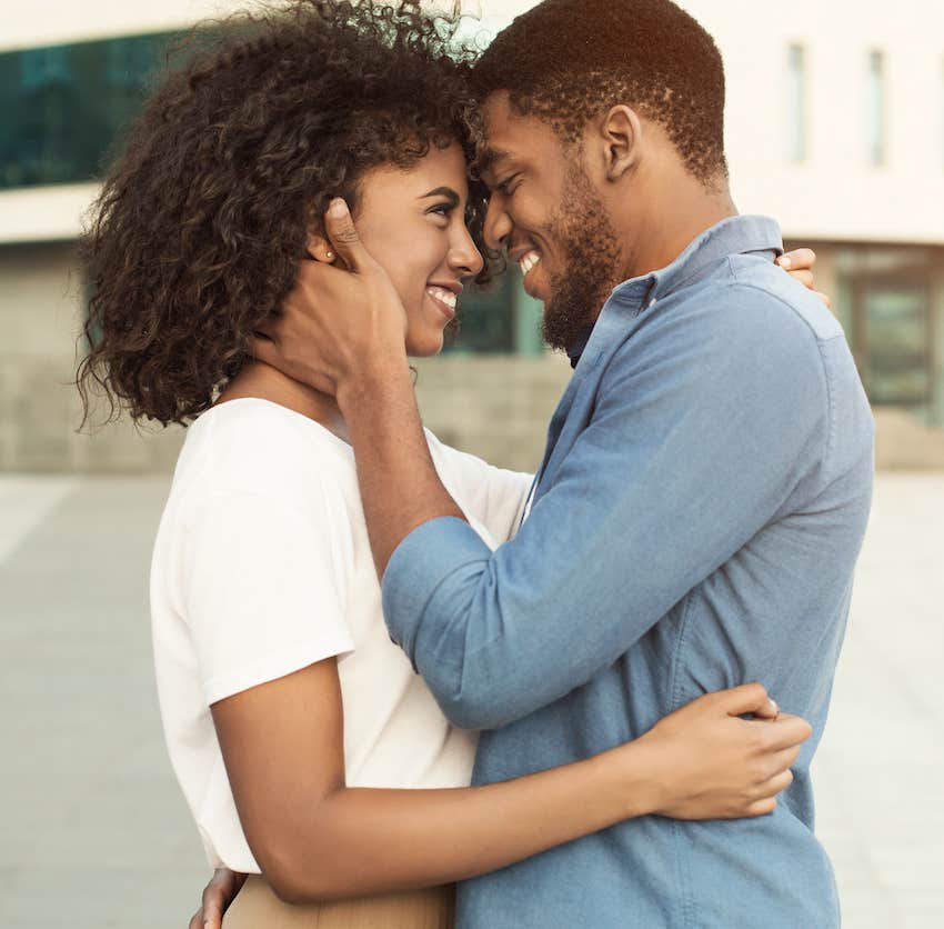 Loving couple face to face have saved their passionless marriage
