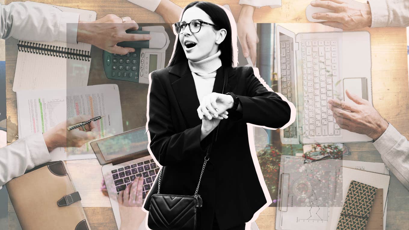A Sign Someone Is 'Busy Bragging' At Work Woman acting busy while her co workers are actually busy working
