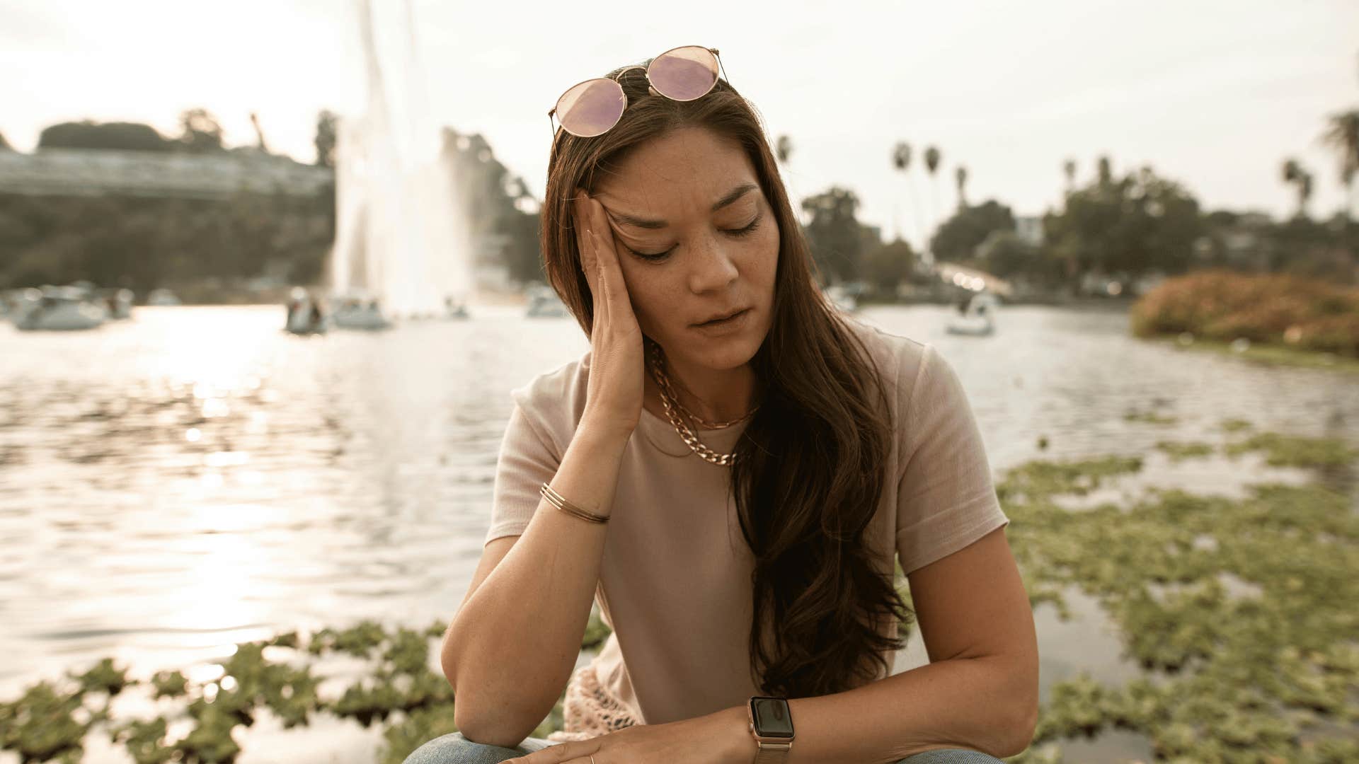 woman thinking stressed out