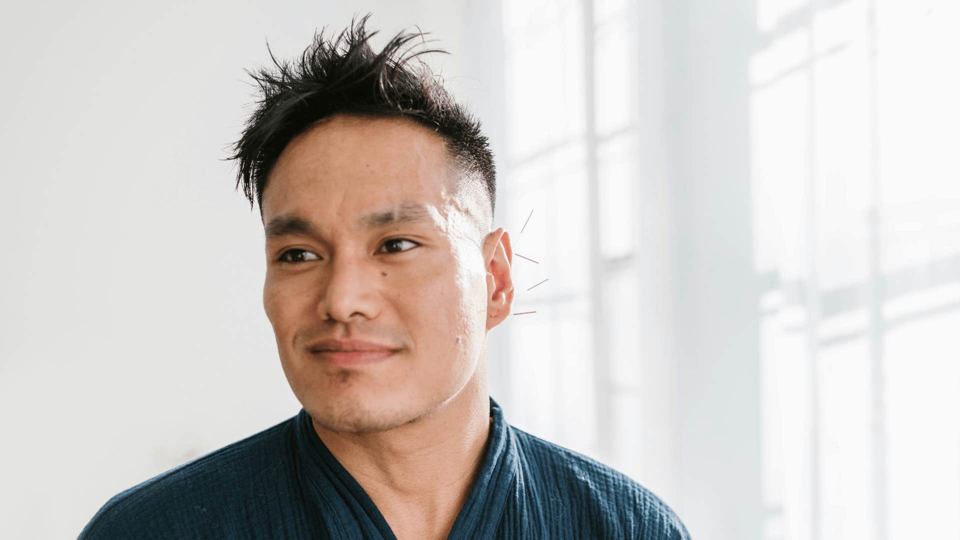 man knowing he is happy