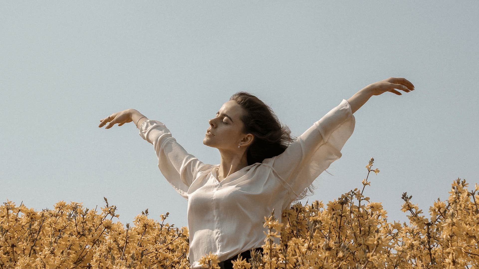 truly free happy woman