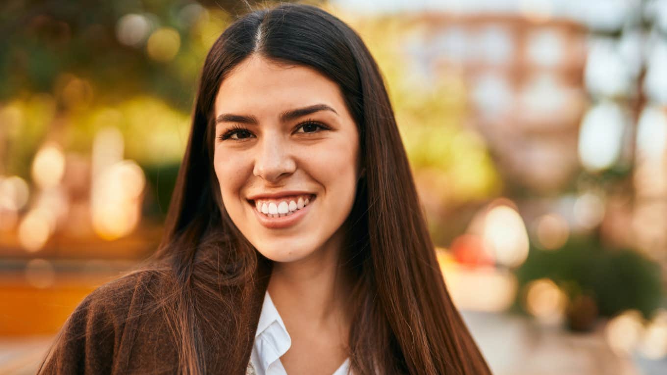 genuinely happy woman smiling