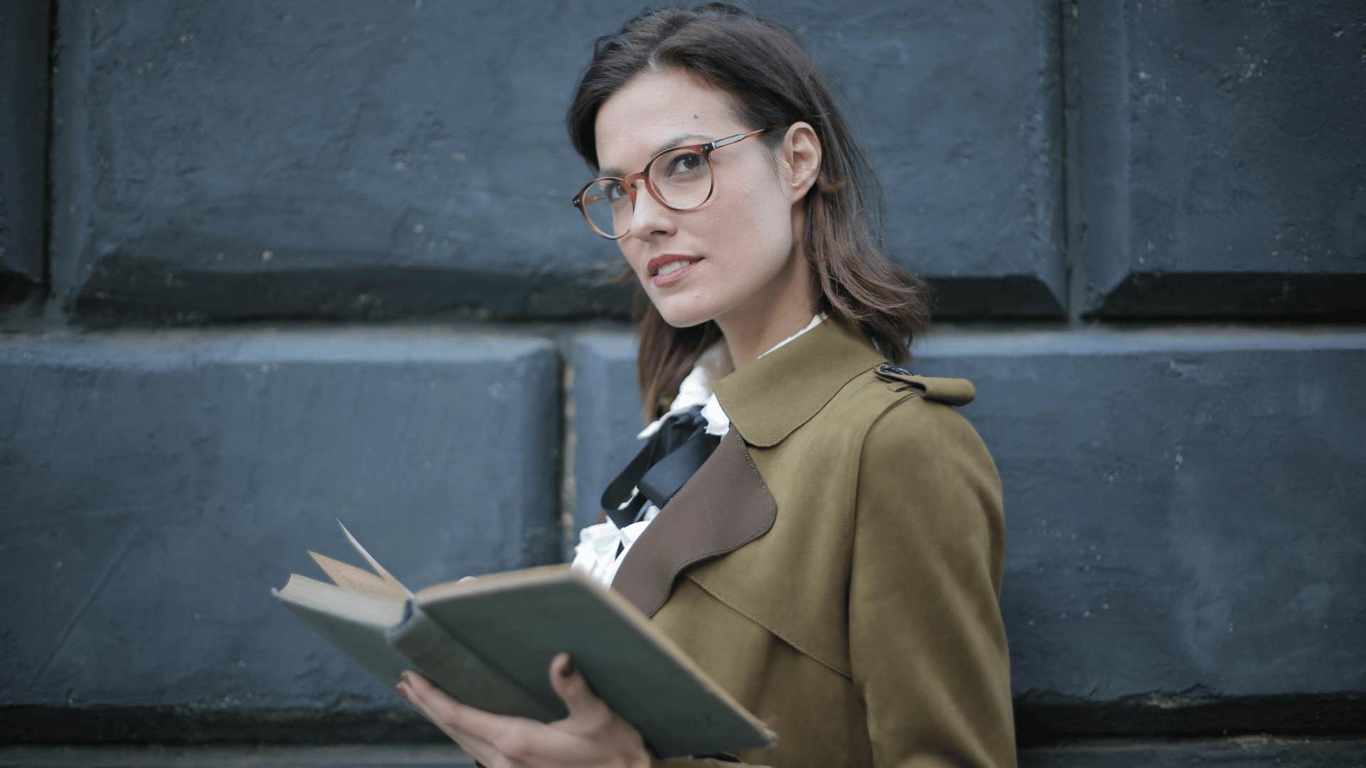 curious woman reading
