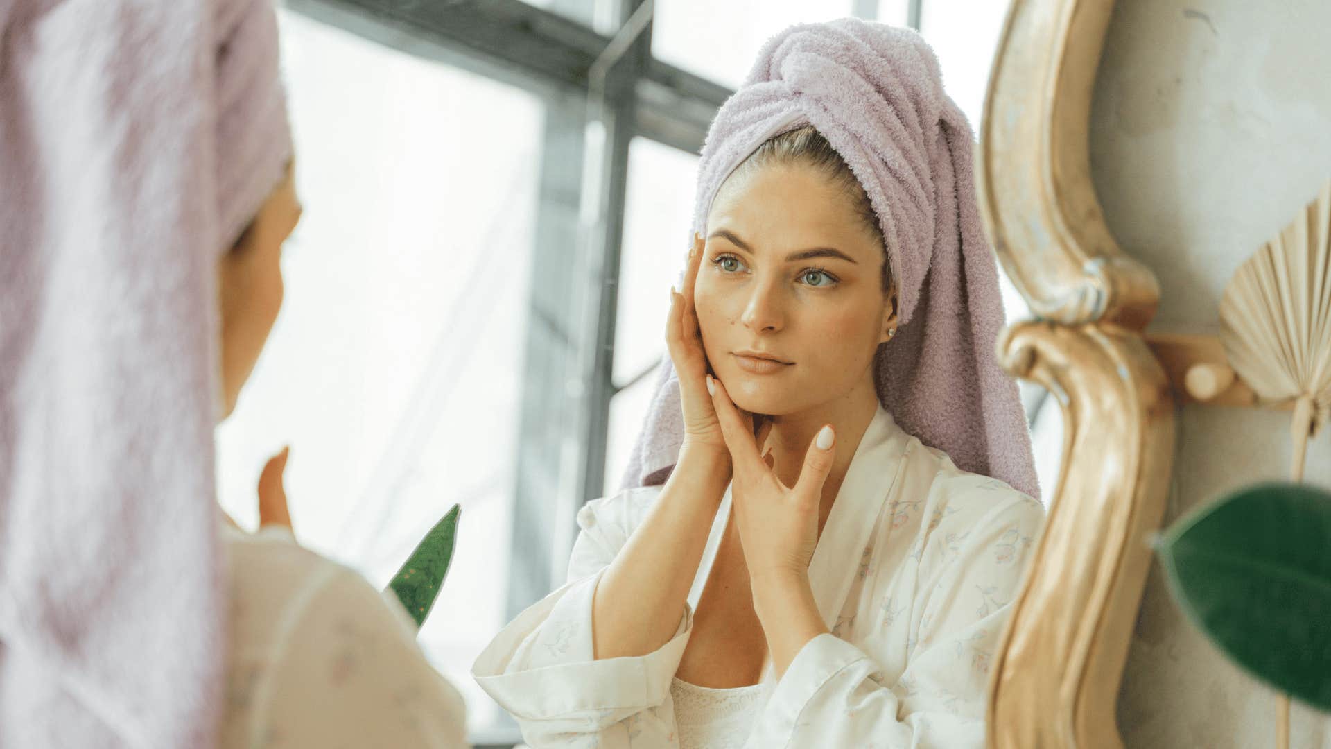 low maintenance woman pampering herself