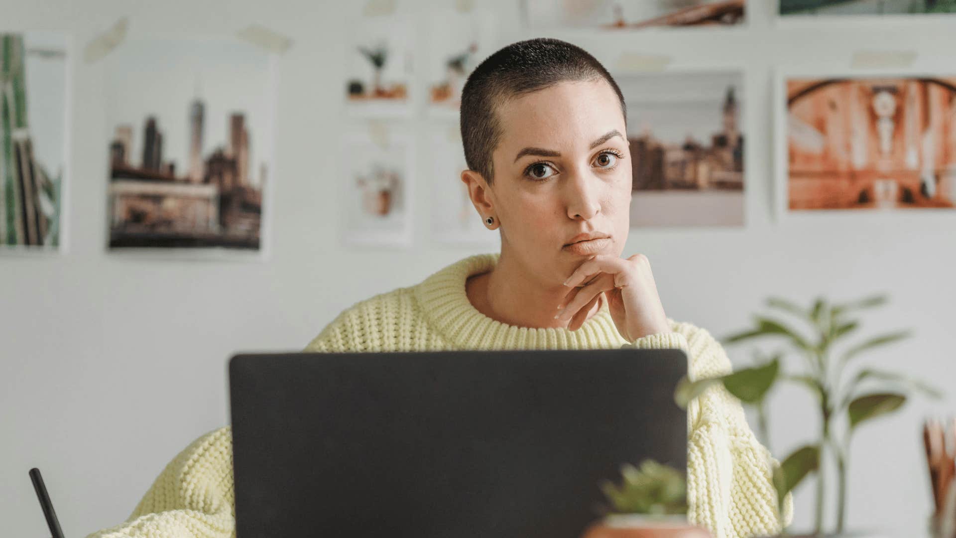 woman working hard