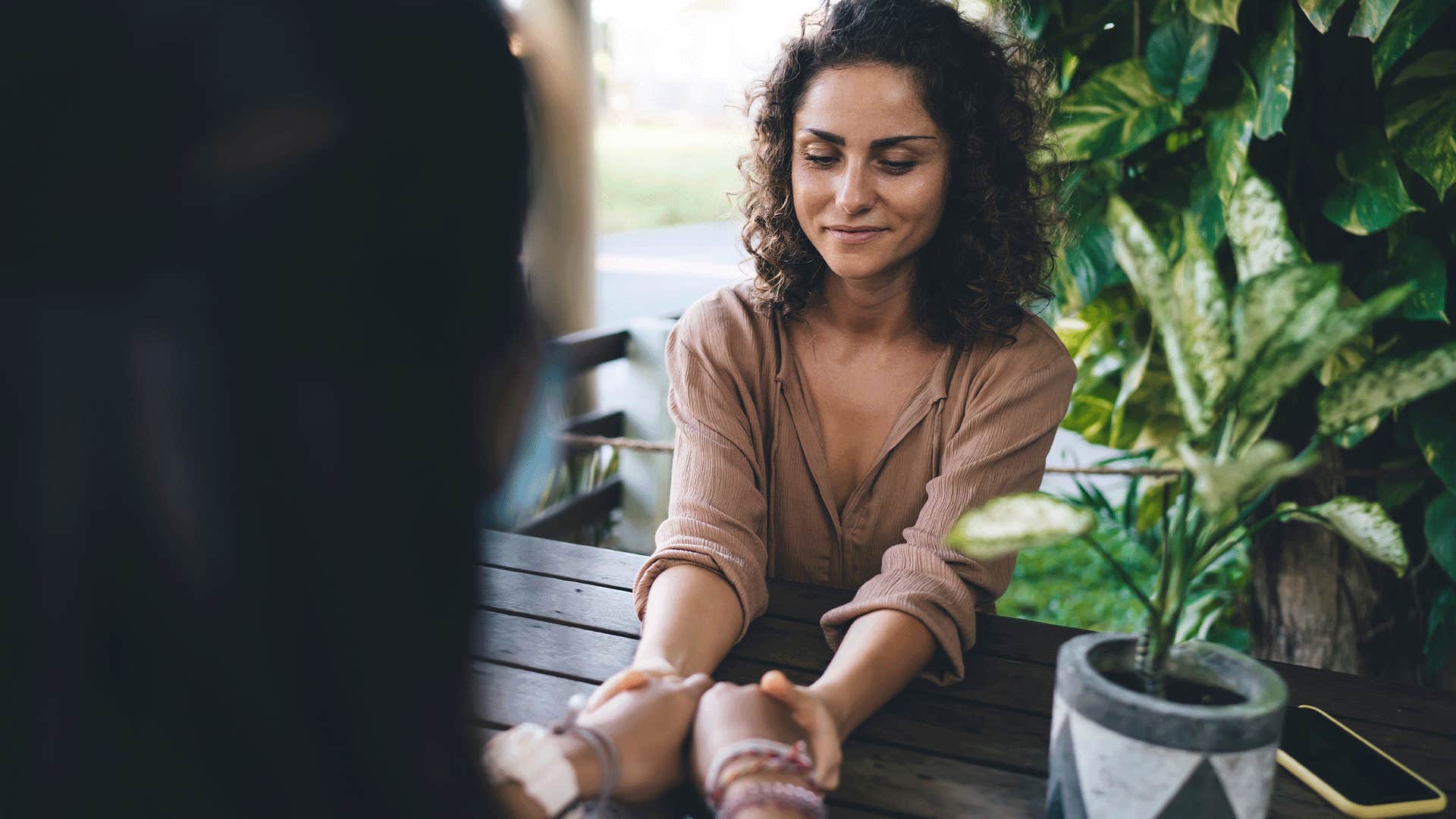woman talking to a close friend