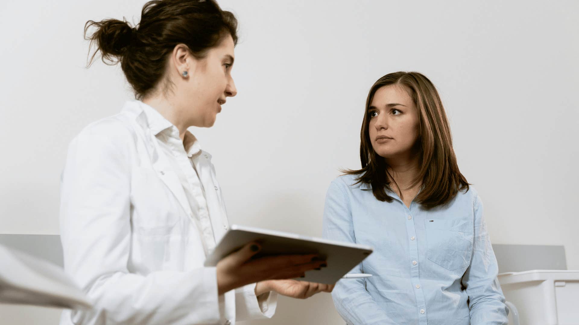 woman with healthcare professional
