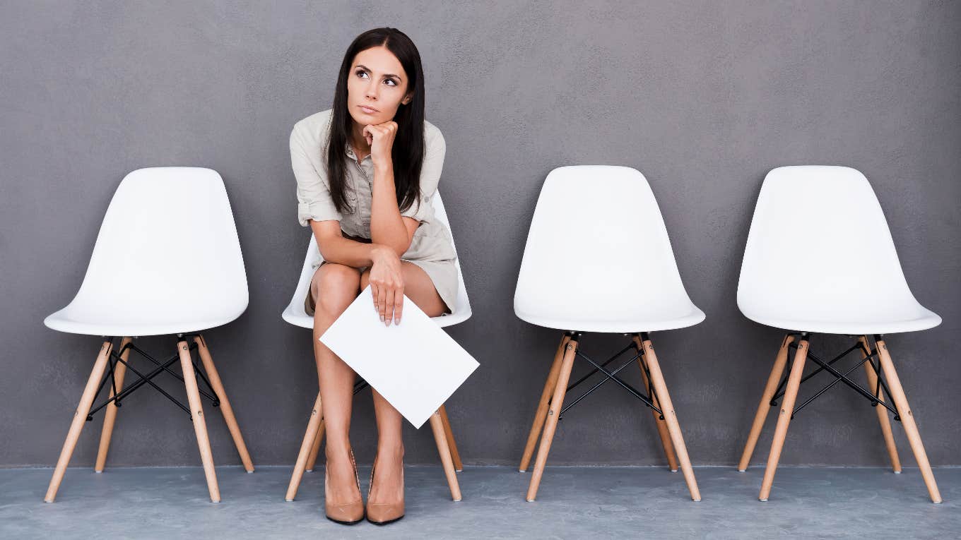 Woman Asks If It Was Unprofessional To Walk Out Of Job Interview Before The Conversation Even Started woman waiting for job interview