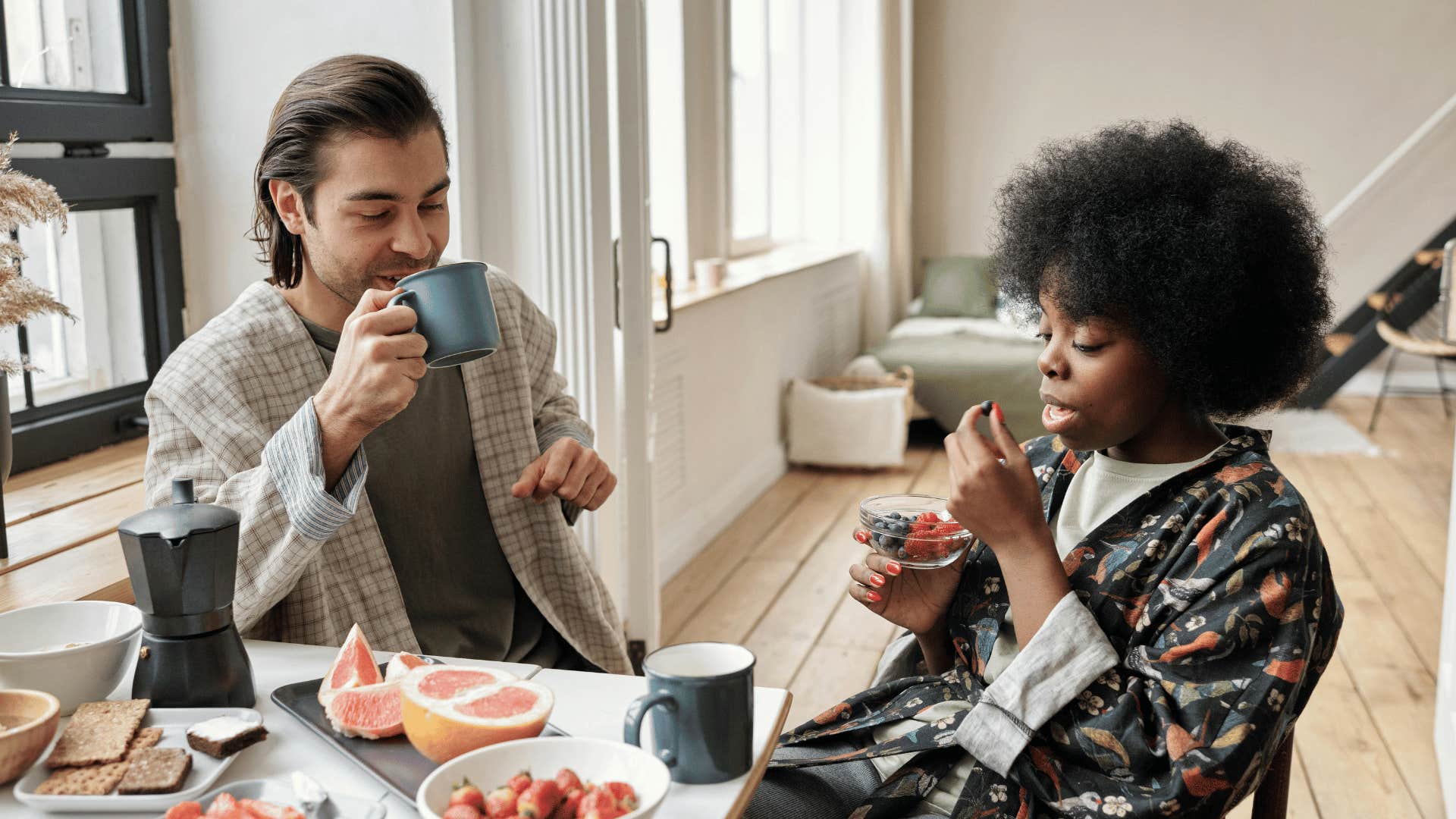 couple having breakfast together