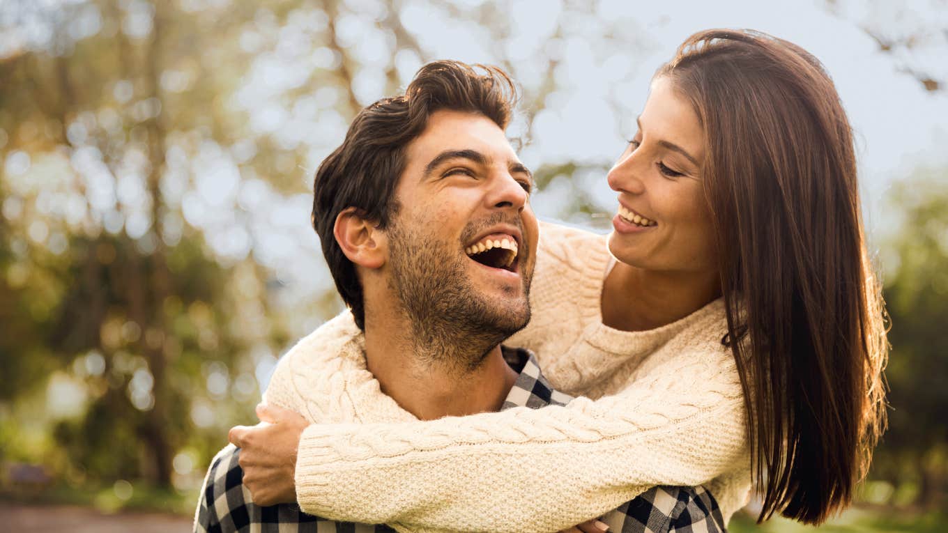 The 4 'Commitments' A Wife Must Make To Get Her Husband To Do What She Wants Woman uses the commitments to get her man she is hugging to do anything she wants.