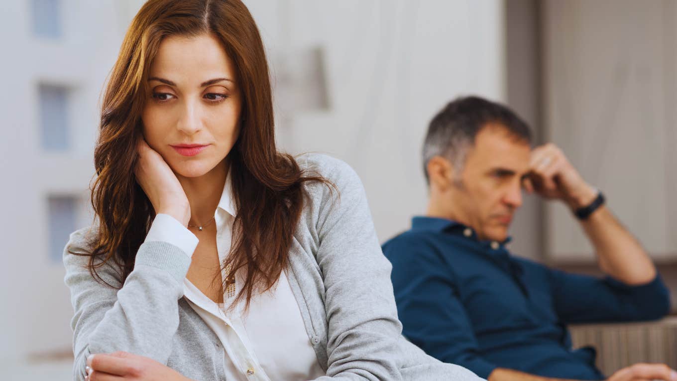 I'm A Couples Counselor — Here Are Indicators Your Marriage Is In Deep Trouble Woman notices the indicators that her marriage is in deep trouble.