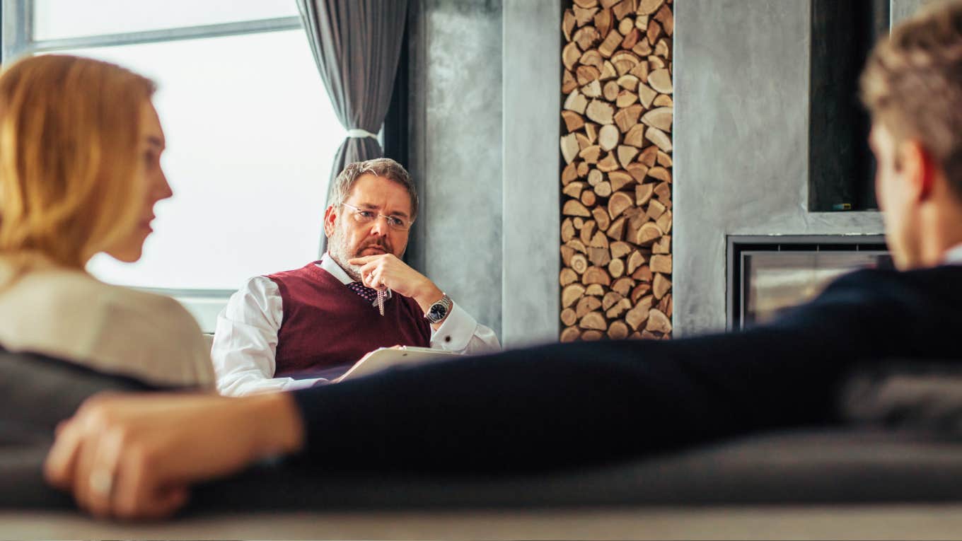 Marriage Counselor Reveals Four Signs You Can Work Through An Affair In Counseling (And Four Signs You Can't) Marriage counselor working with clients, affair.