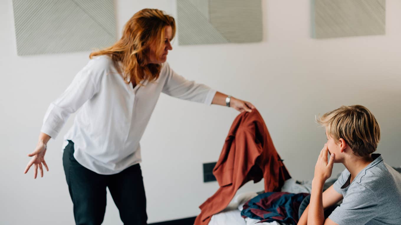 Mom Gets Revenge On Son After He Messes Up His Chores On Purpose Mother scolding son for messy bedroom