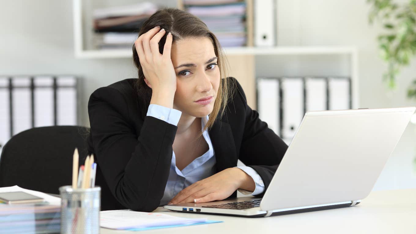 Government Survey Found Most Workers Fear They'll Lose Their Job To AI By Year's End Woman worried she will lose her job to ai