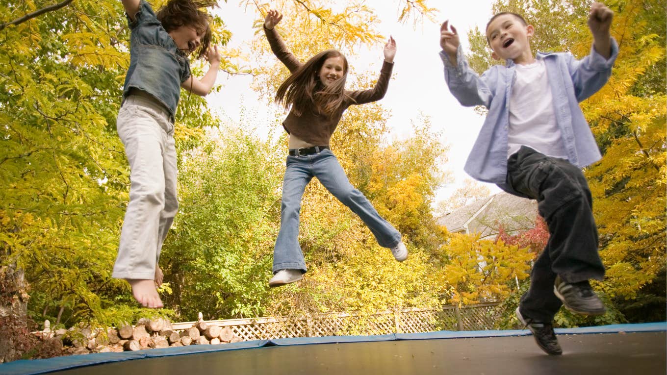 Neighbor Called The Cops On Kids Playing On A Trampoline kids jumping on trampoline