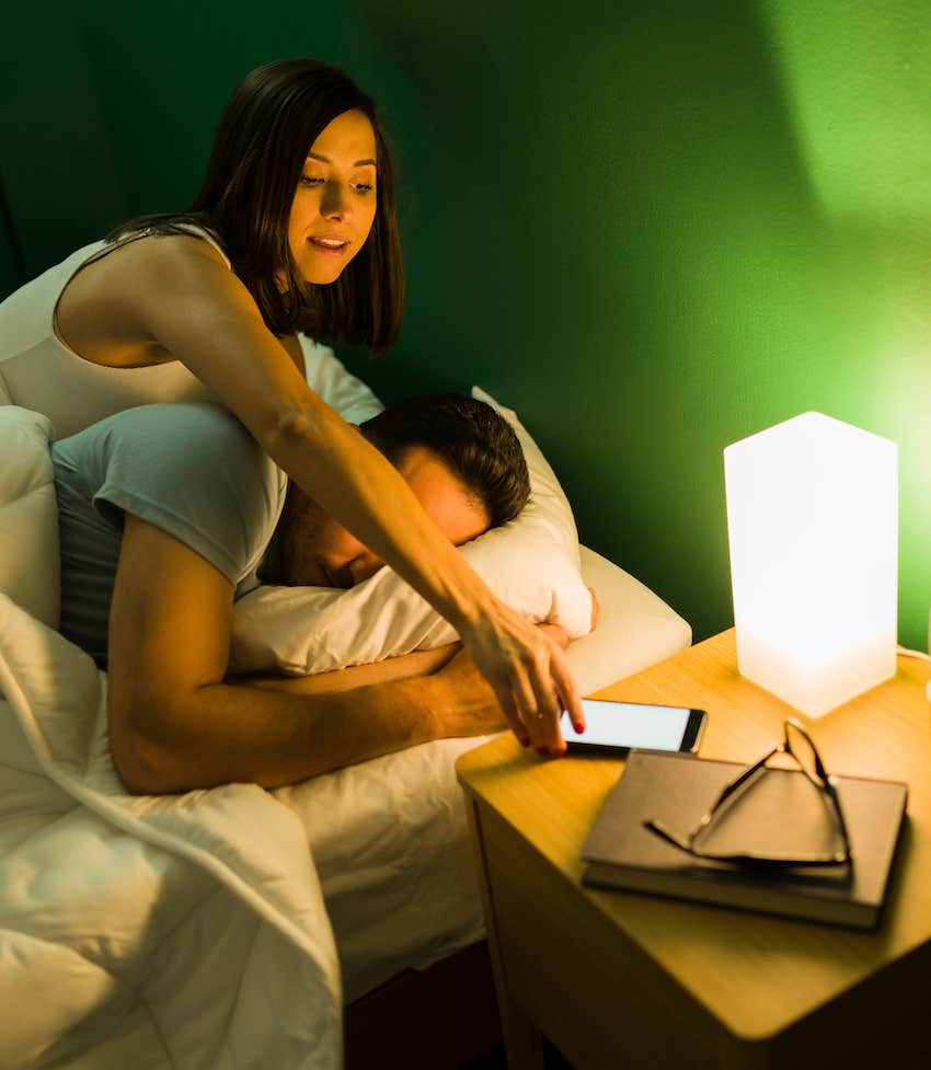 She checks his phone while he sleeps, is this a sign of cheating