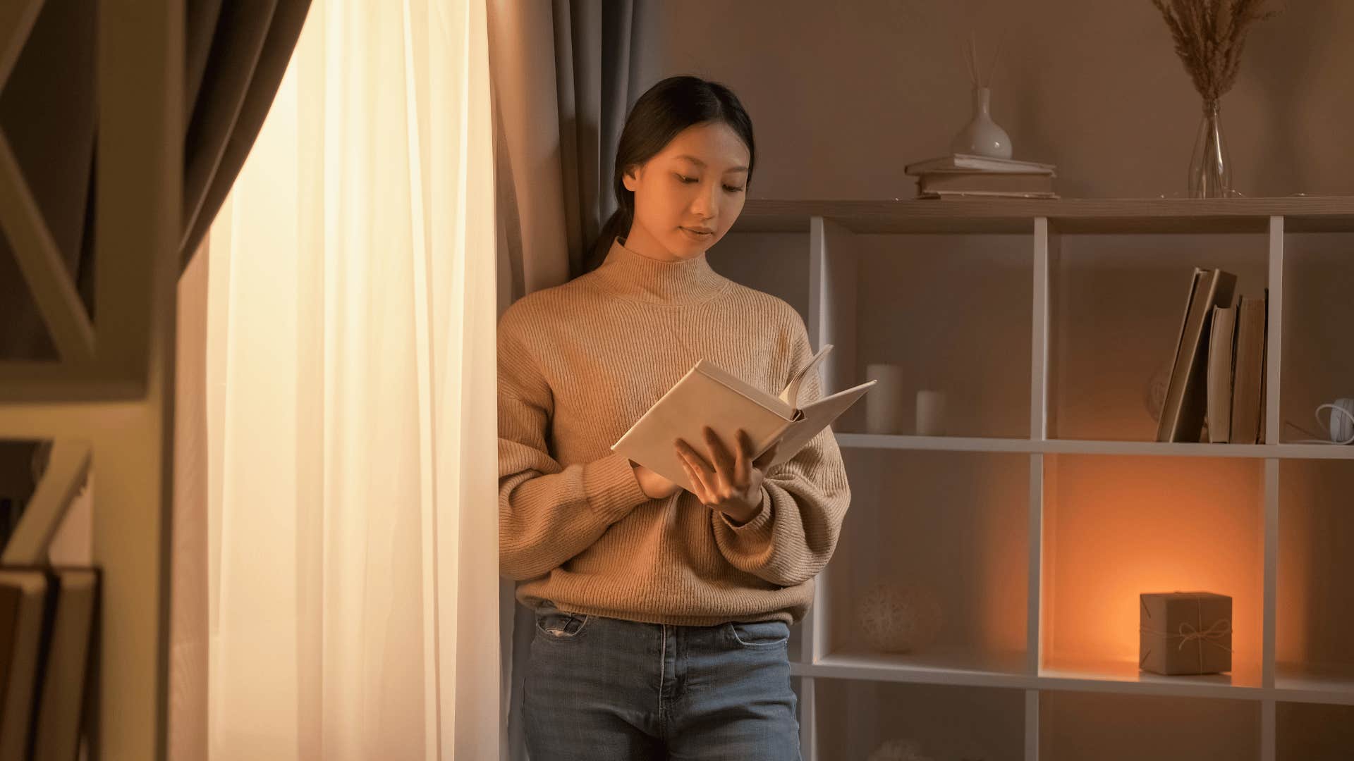 clever woman reading a book 