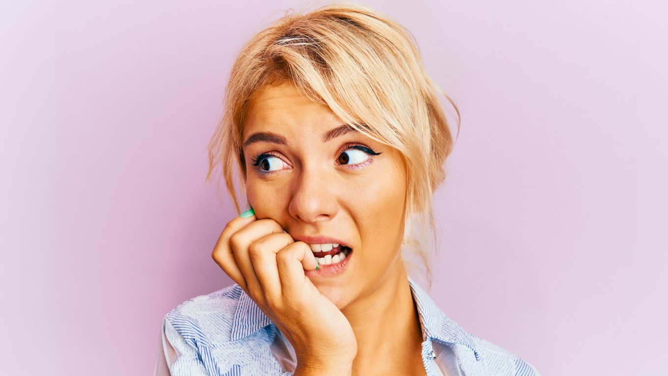 Signs You're More Anxious Than The Average Person, According To Psychology Anxious woman