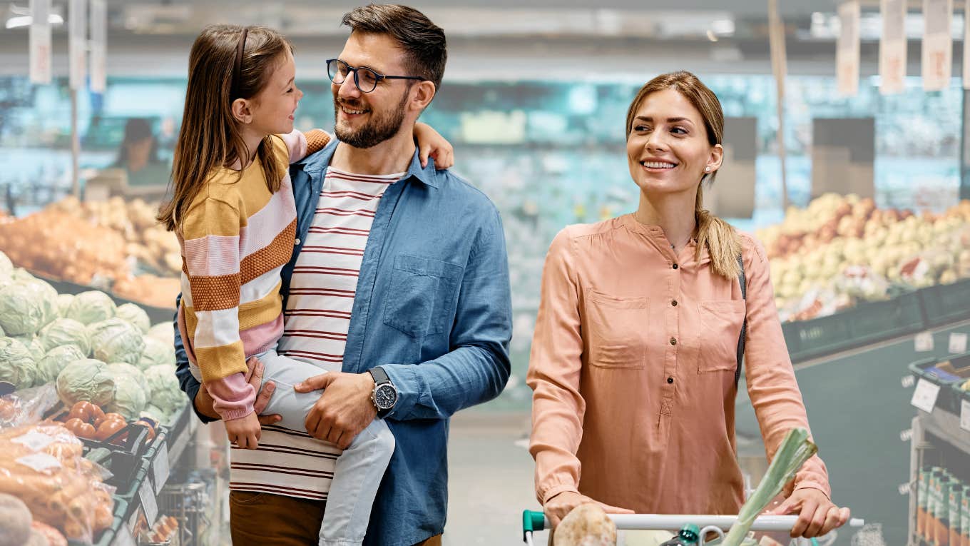 The 11 Name Brand Products Frugal People Insist On Buying Frugal family shopping for name brand groceries in the store.