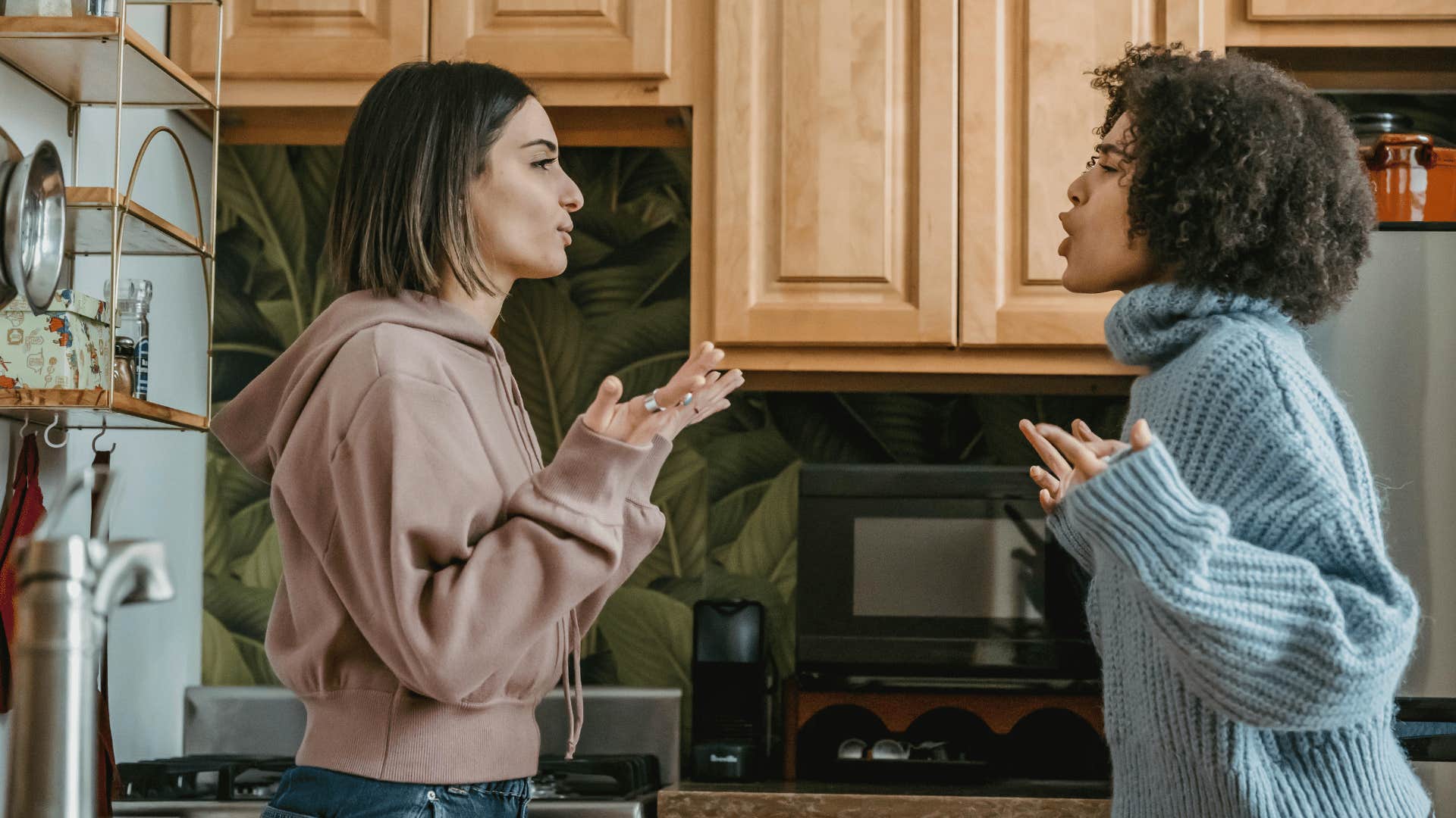 two woman arguing 