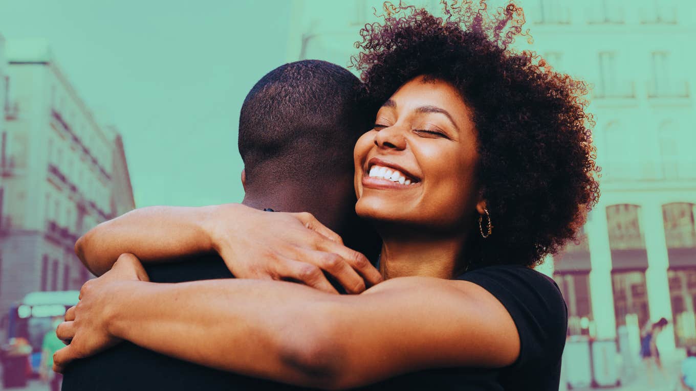 The 9 Golden Indicators You're In The Right Relationship, According To Psychology Embracing couple knows they are in the right relationship.