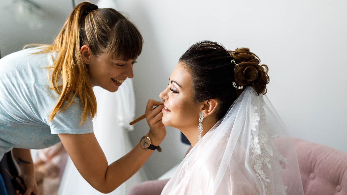 Makeup Artist Kicked Out Of Wedding After Crying In Front Of Bride Wedding makeup artist and bride