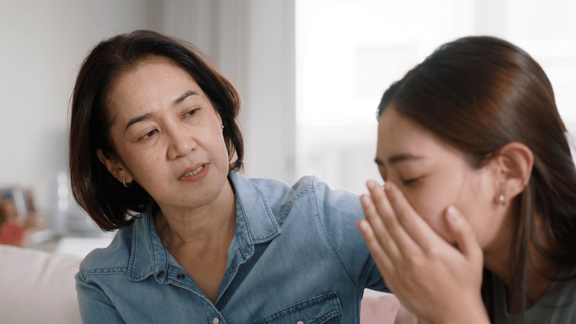 older mother with her daughter