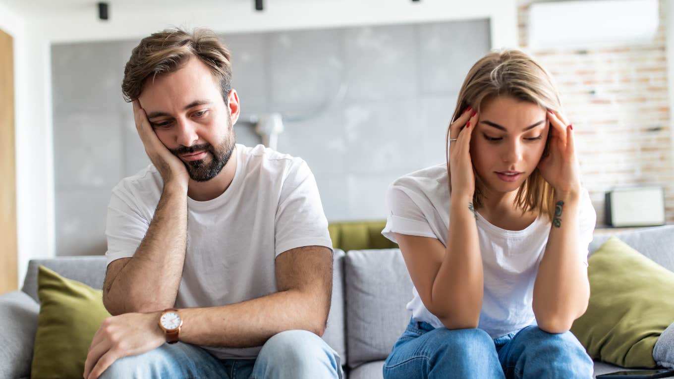Phrases Most Husbands Regret Saying To Their Wives remorseful husband with flustered wife