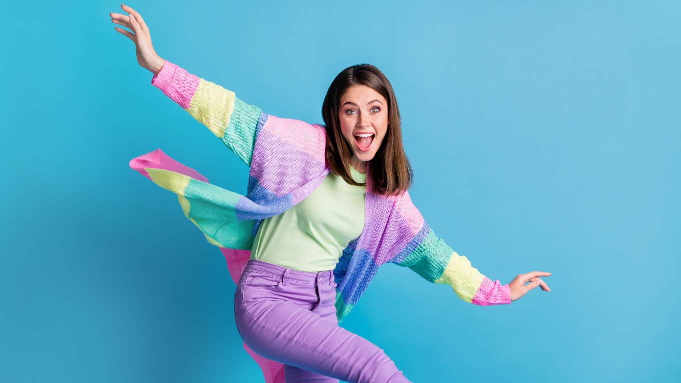 Teacher in crazy professional clothing