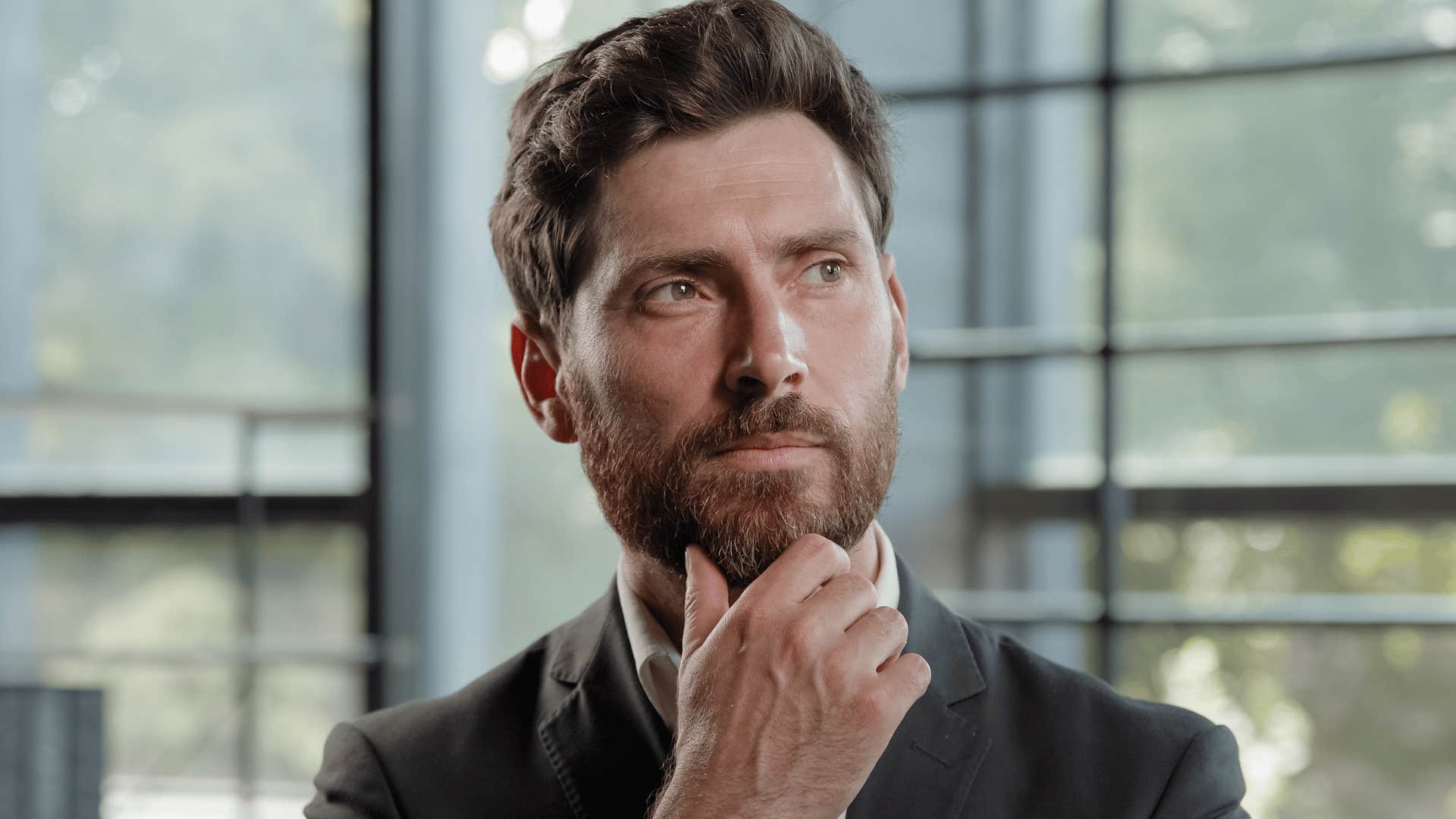 man in a thinking pose
