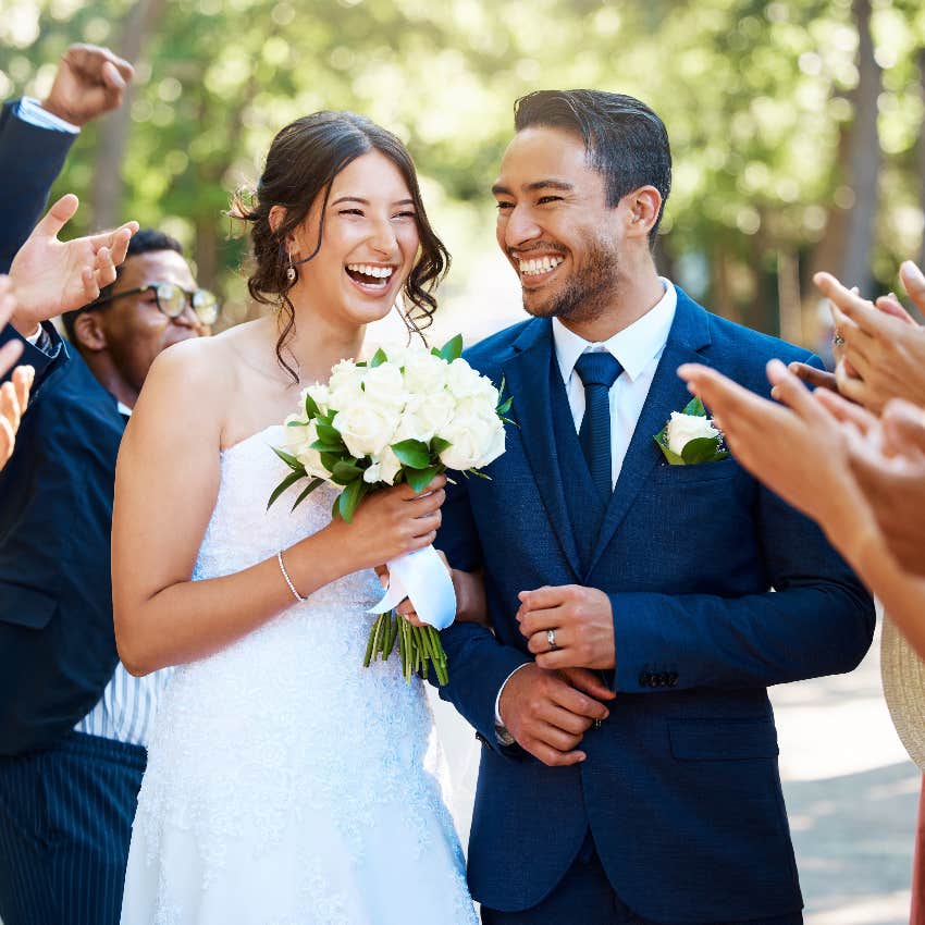 Bride and groom at their wedding