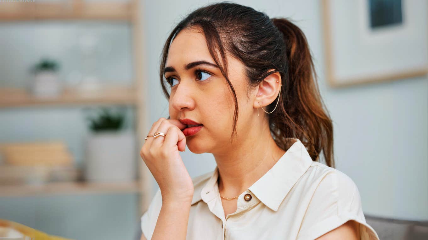 Neurodivergent woman anxiously meeting with therapist