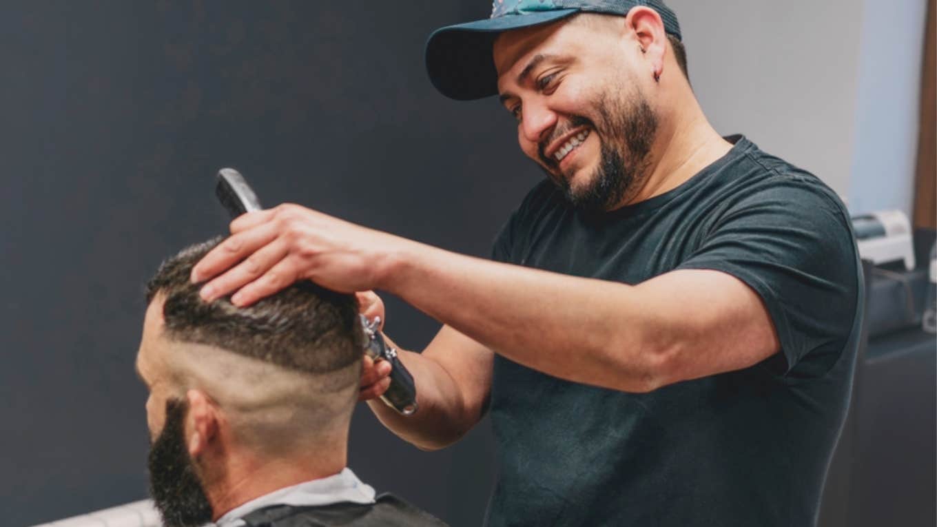 Man Complains That Haircuts Shouldn’t Cost $50 Since It's Not A Hard Skill To Learn barber cutting man's hair