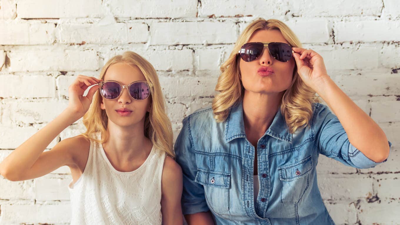 Mom Spoils Her Daughter So She’ll Never Settle For Anyone Less Than A Rich Man mom and teen daughter posing for camera in sunglasses