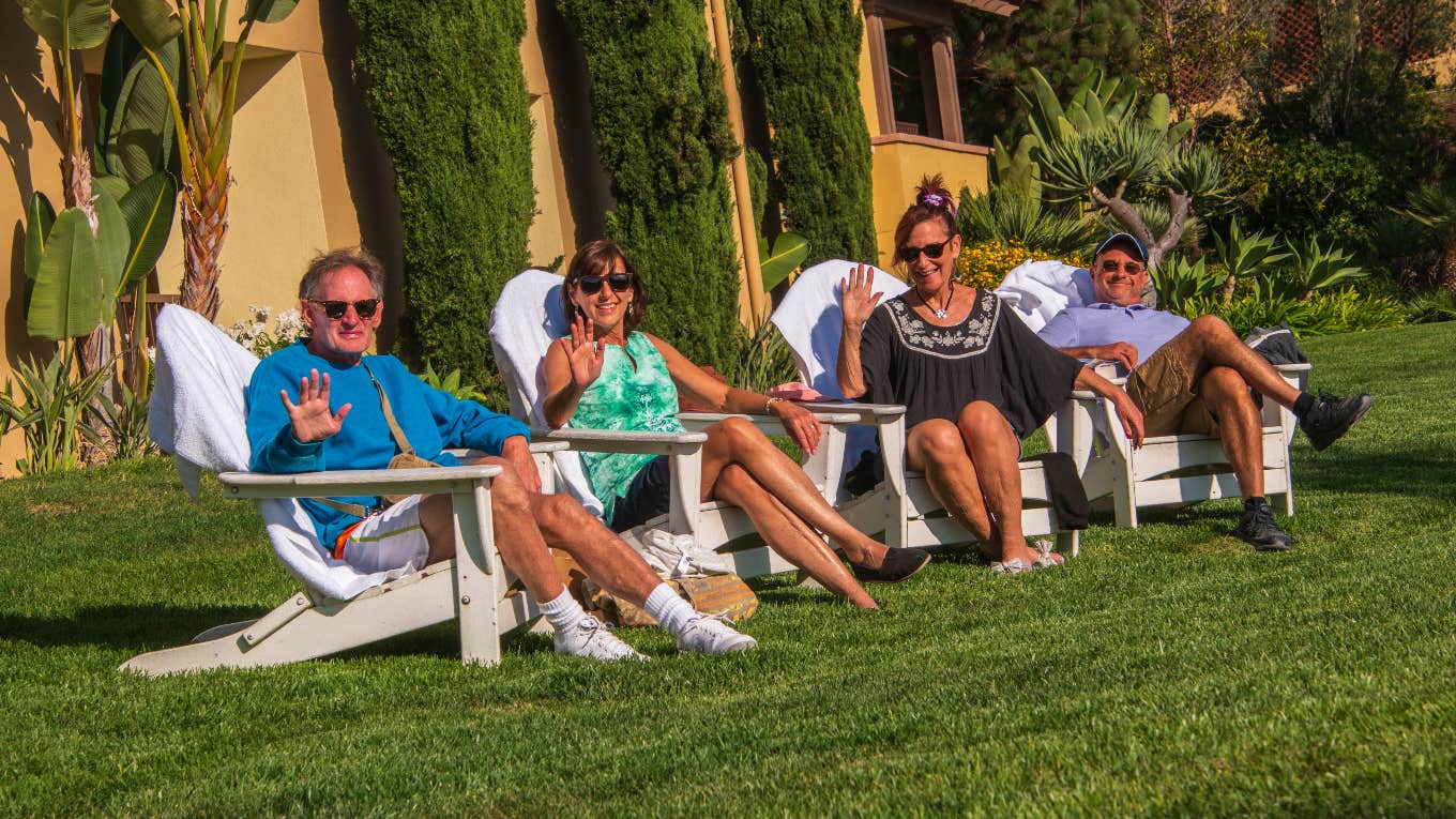 People Are Just Now Realizing How To Sit In ‘Dumb’ Adirondack Chairs People sitting Adirondack chairs