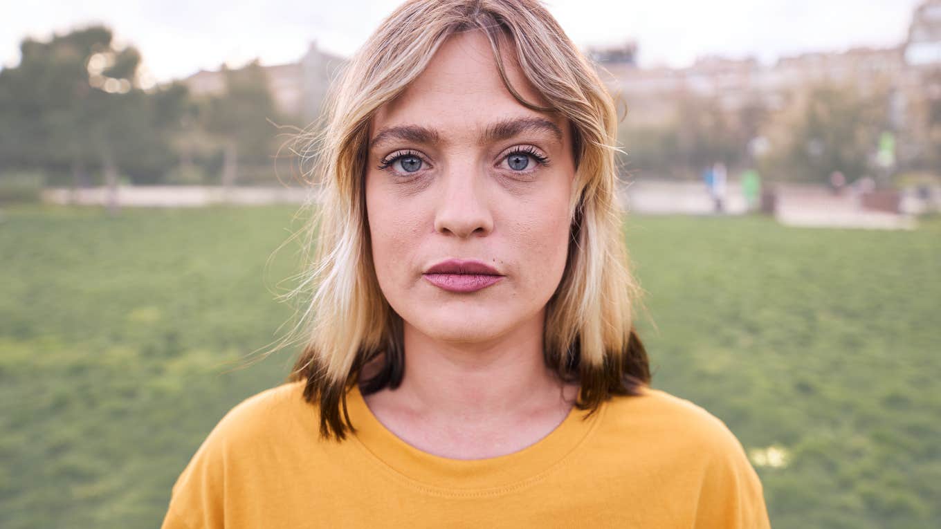 Phrases To Use With Someone Who Always Plays The Victim Woman who always plays the victim looking sad outside.