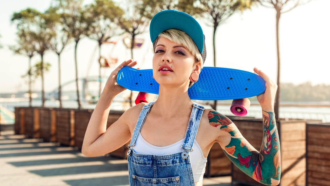 11 Signs You're A Type B Personality And Proud Of It female skateboarder with a type b personality