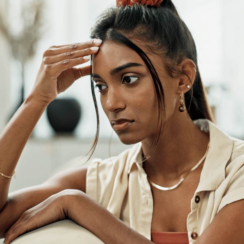 solemn young woman