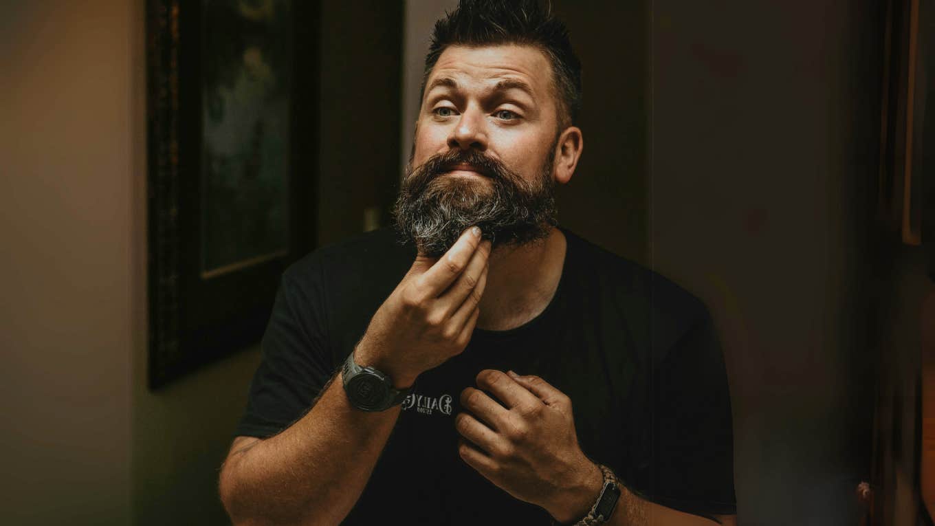 Subtle Traits Of Men Who Are Masculine — But Not In A Toxic Way Masculine man grooming beard, self care.