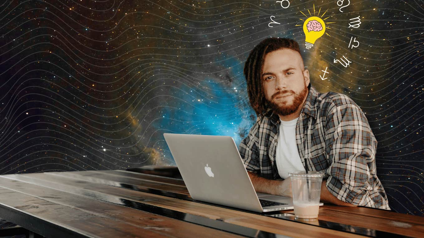 Zodiac Signs With Highest IQs man working at laptop with zodiac signs highest IQs