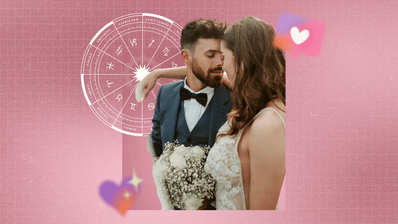 Zodiac Signs That Always Put Love Before Pride bride and groom with zodiac signs put love before pride