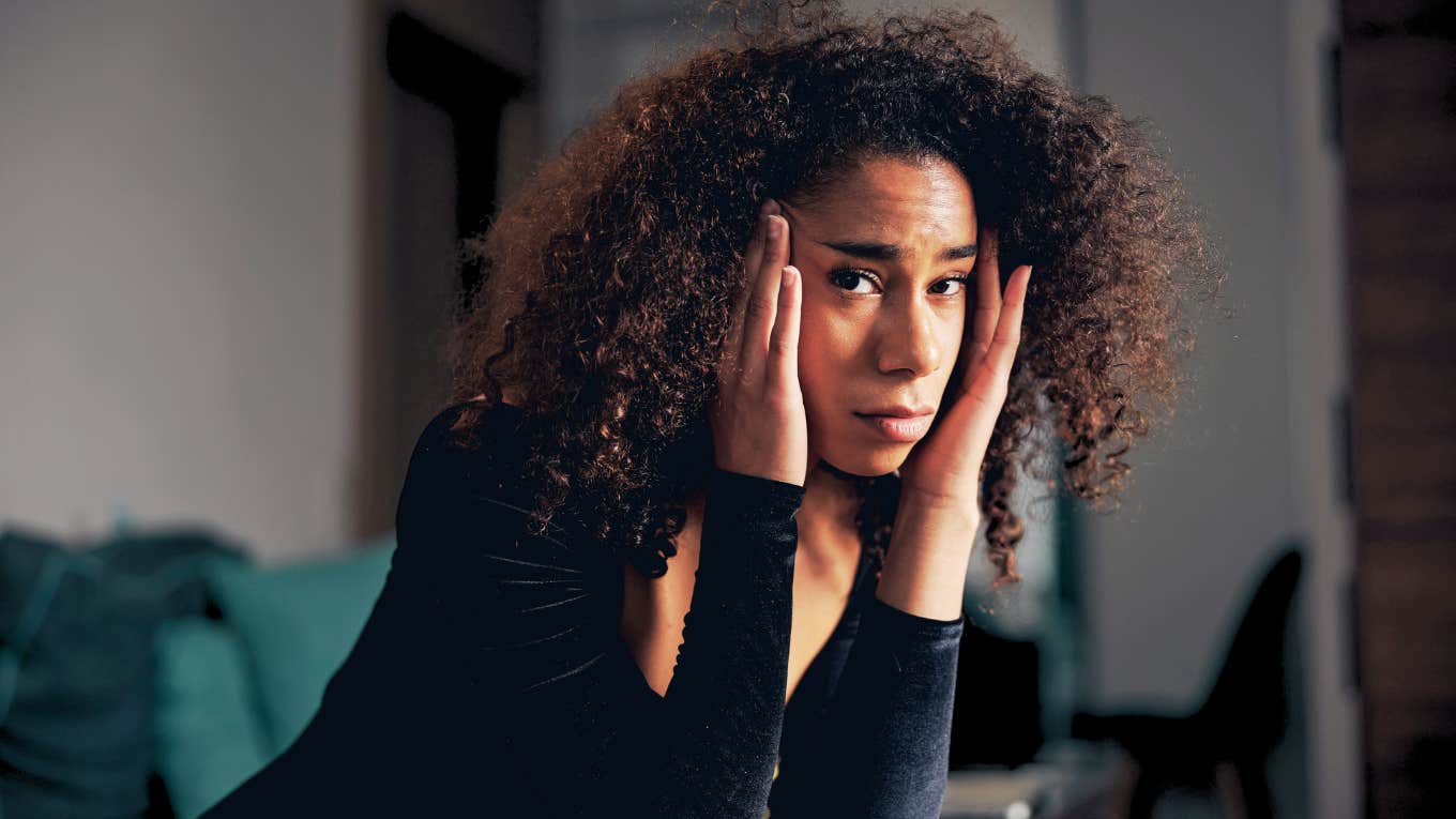 If You Are Depressed, Here's One New Question To Ask Yourself Depressed woman looking up.