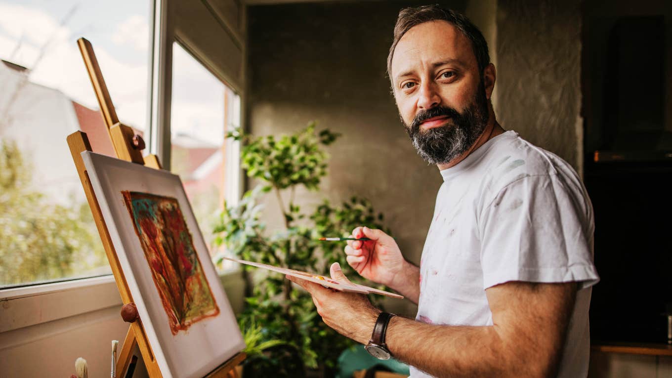 Psychology Says If You Can Master These Skills, Your Productivity Will Skyrocket Man mastering the skill of painting.