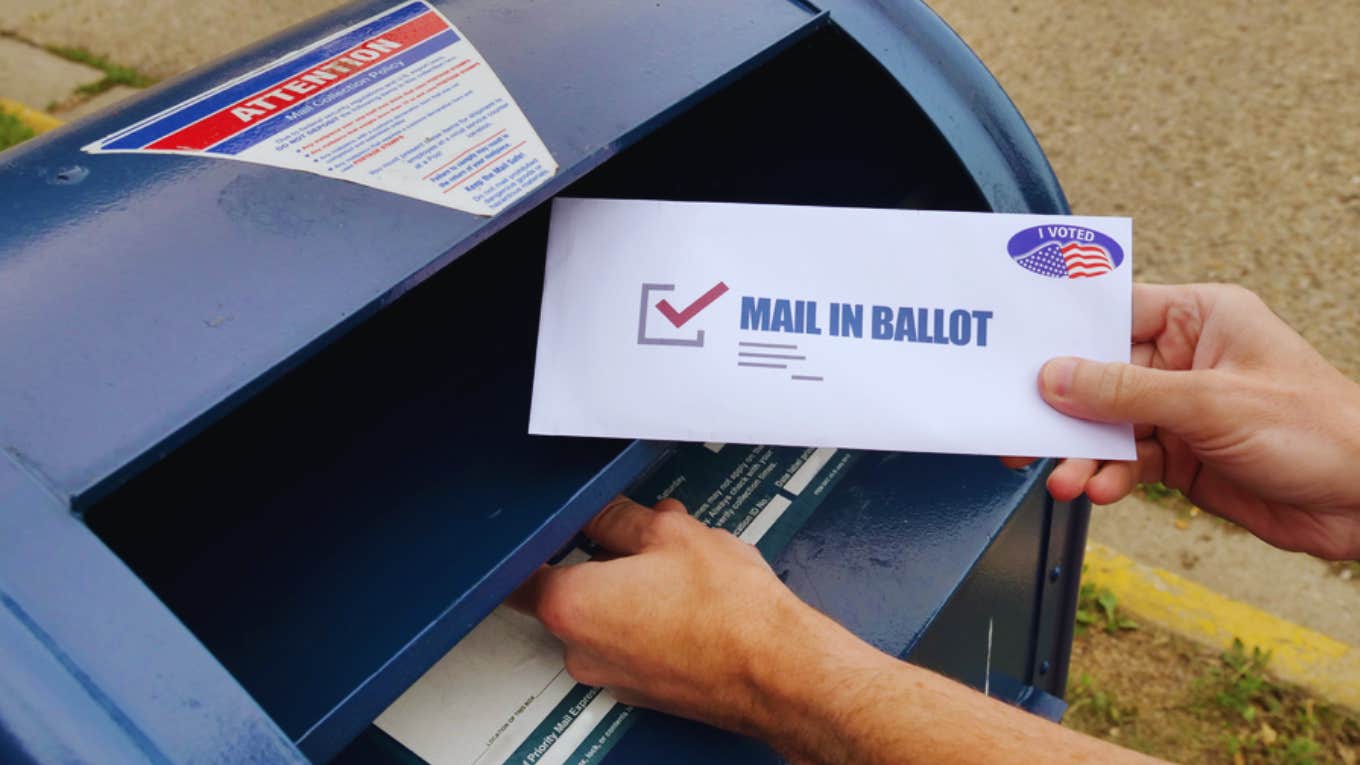 People In Other Countries Are Commenting On How Weird It Is That Americans Use Ballot Boxes To Vote man casting mail-in vote