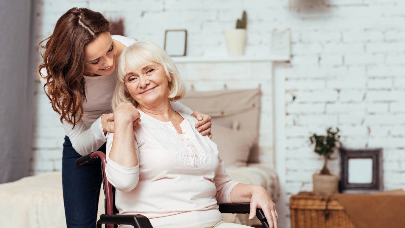 States Have 'Filial Responsibility Laws' Requiring Adult Children To Care For Their Elderly Parents Woman caring for her elderly boomer mom