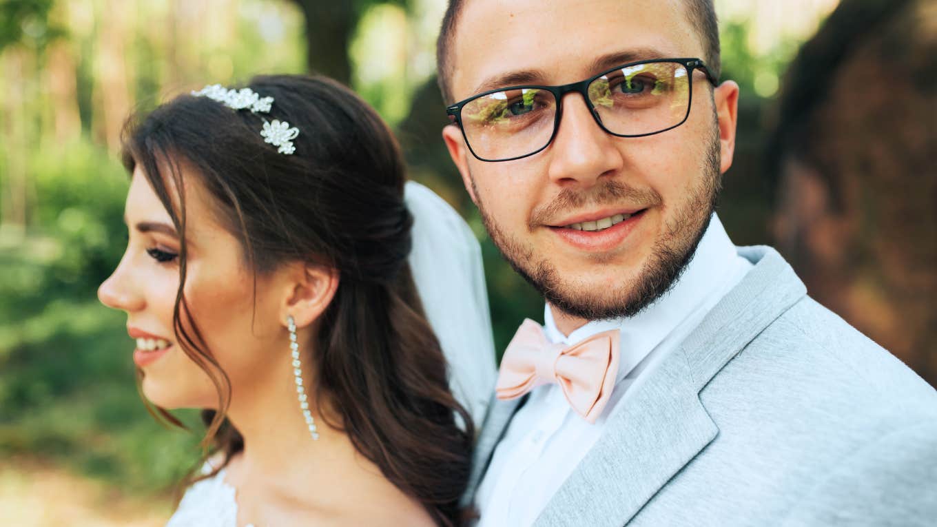 World-Renowned Therapist Reveals The Only Wedding Vow She Hopes Her Son Makes Man on his wedding day making his vows to his wife.