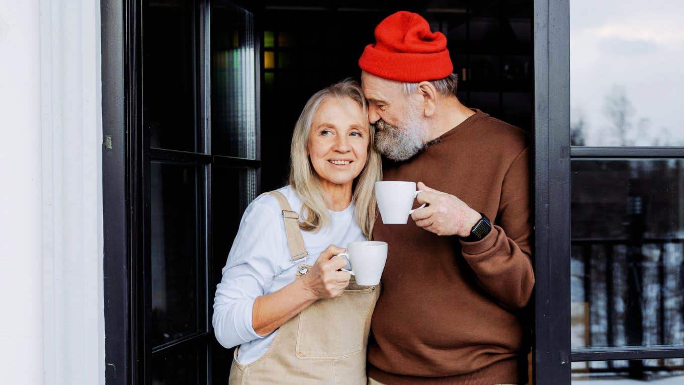 Things Boomers Were Taught About Staying Married That Gen-Z Could Take A Clue From Boomer married couple, happily sharing a cup of tea together