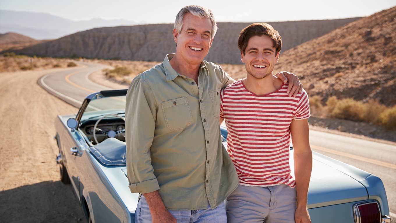 Son Surprises Dad With Dream Car He Sold For Diaper Money Years Ago Dad and son in front of dream car