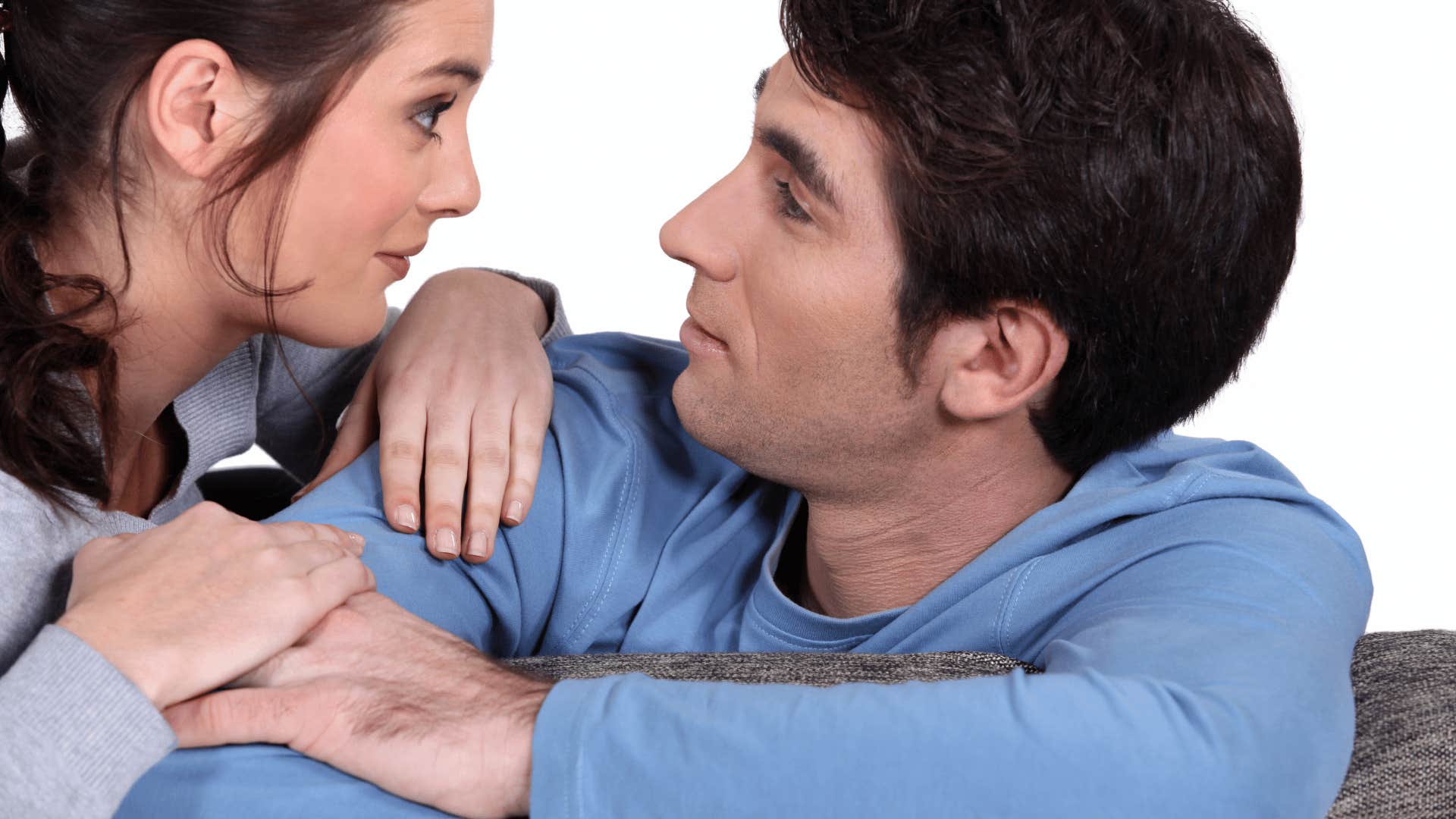 couple holding eye contact